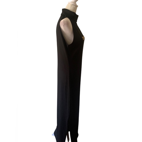 NWOT Bebe Women Black High-Neck Maxi Dress, Large, 92%polyester, 8 Spandex - Picture 4 of 12